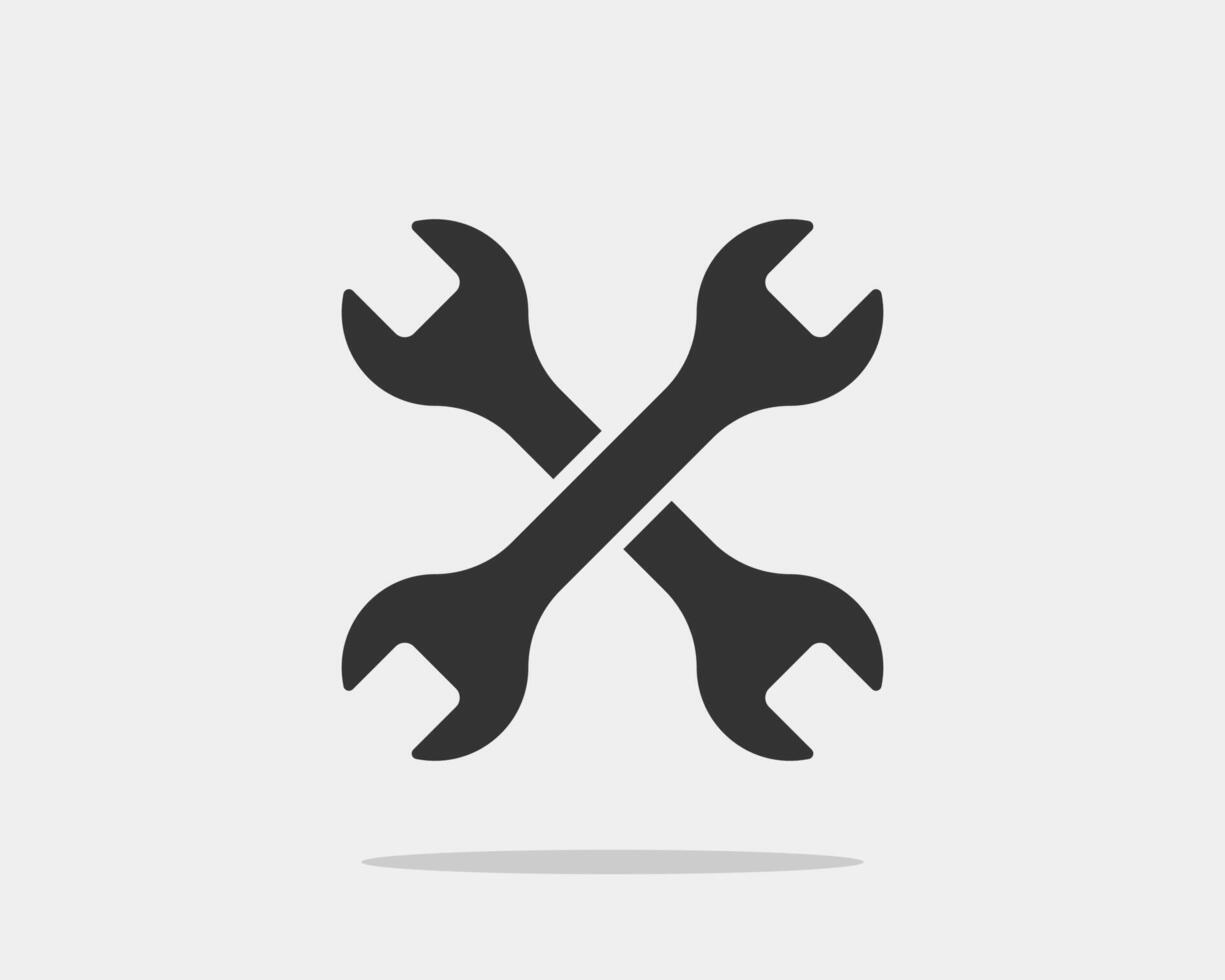 Tools wrench icon. Spanner logo design element. Key tool isolated on white background. vector