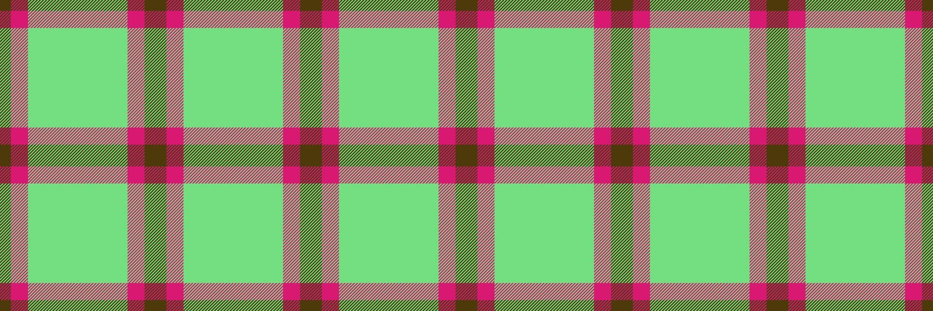 Decorative textile pattern background, order tartan check . 1970s plaid seamless fabric texture in green and pink colors. vector