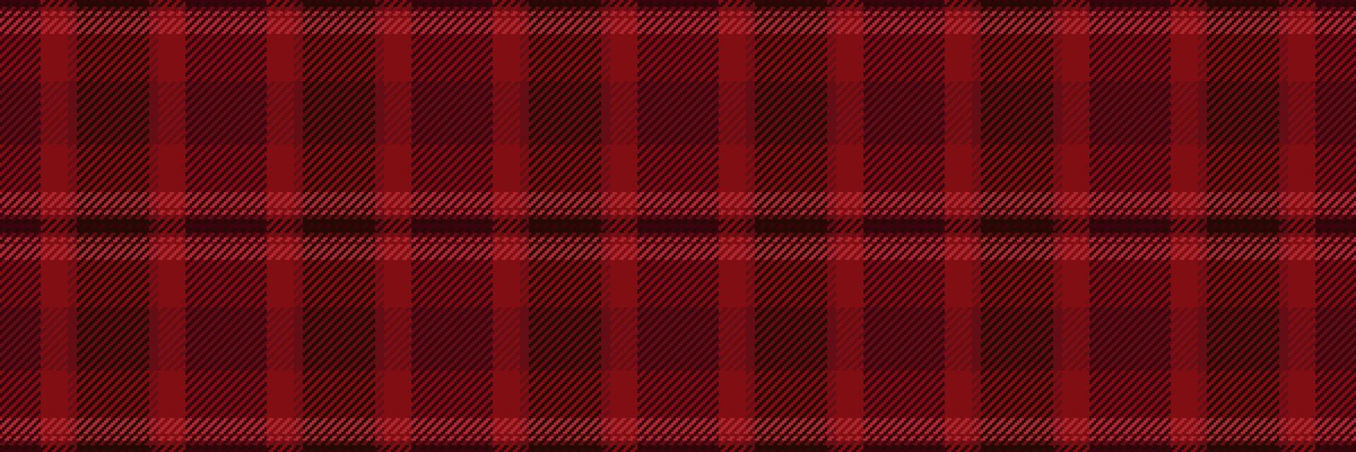 Geometry fabric texture seamless, preppy check background textile. Festive tartan plaid pattern in red and dark colors. vector