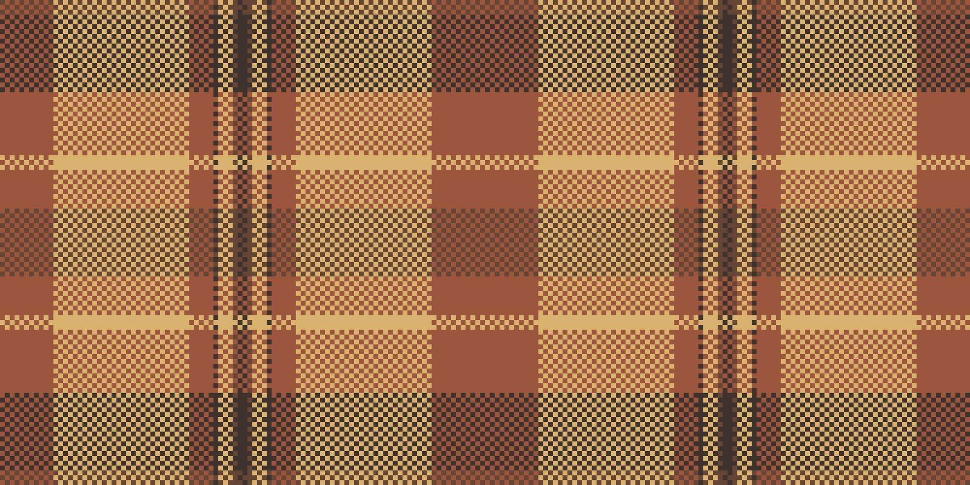 Self texture fabric, serene textile tartan check. Underwear seamless plaid background pattern in orange and amber colors. vector