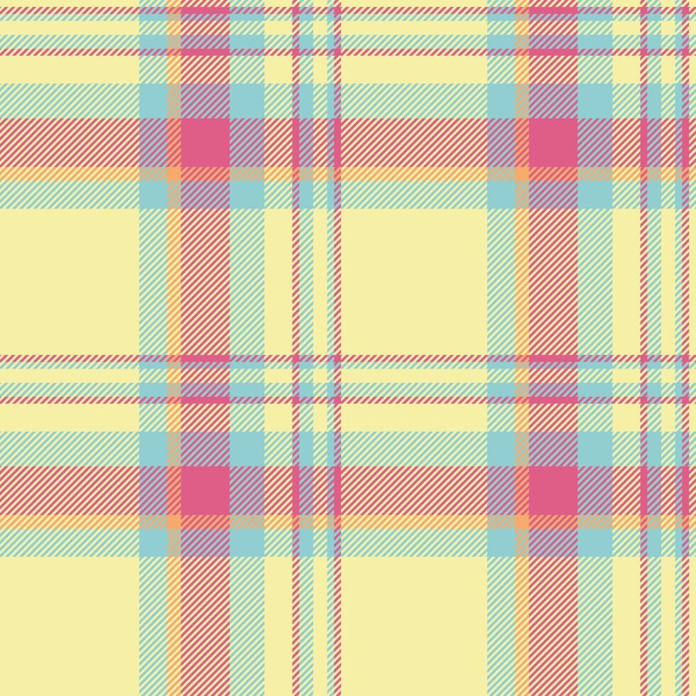 Mature check background pattern, duvet fabric textile tartan. International seamless texture plaid in yellow and cyan colors. vector