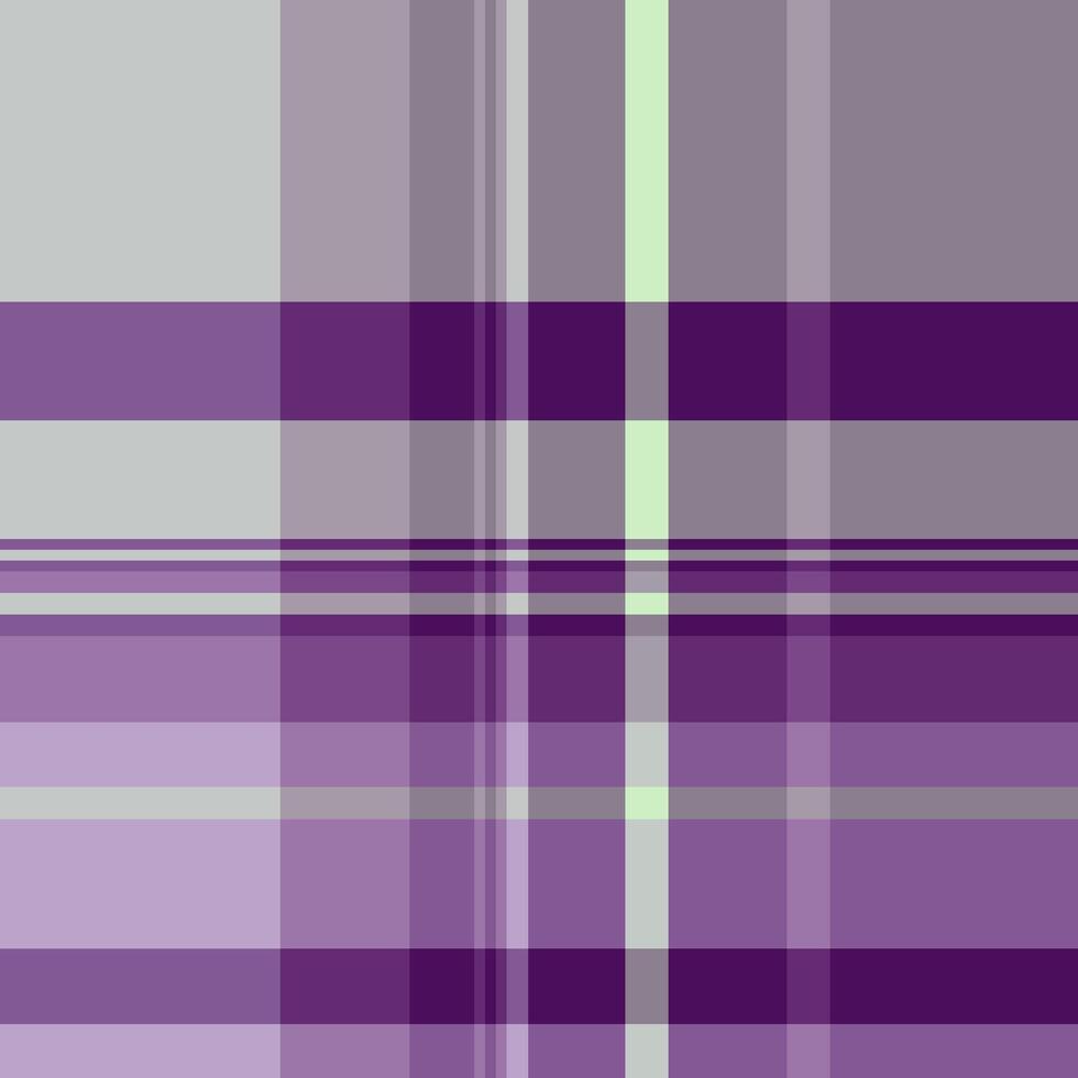 Daisy pattern plaid background, sheet textile texture check. Tee seamless fabric tartan in purple and pastel colors. vector