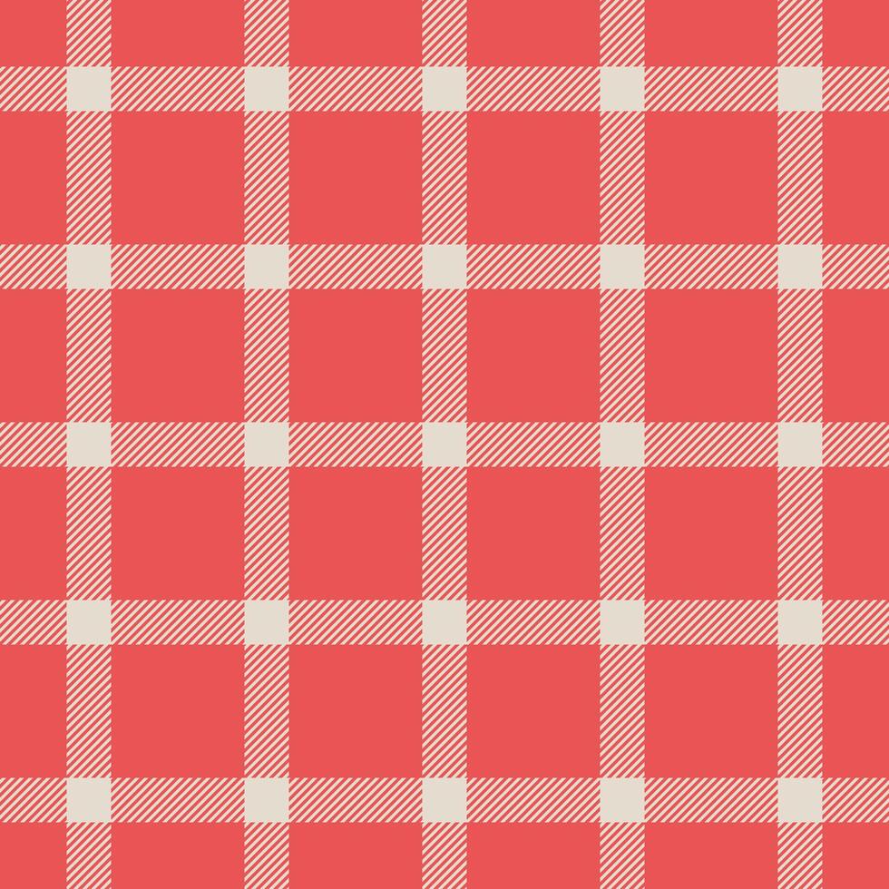 Diamond pattern plaid seamless, network textile fabric. Summertime tartan check background texture in red and light colors. vector