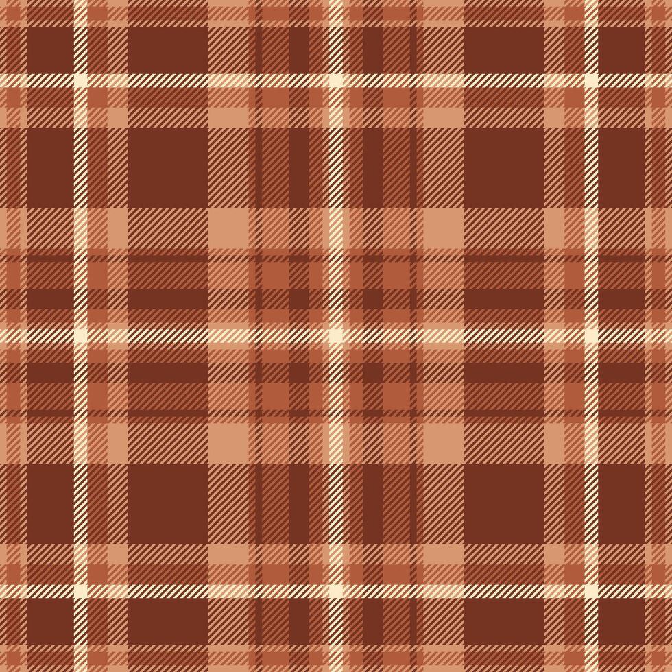 Reel pattern background fabric, artwork plaid texture check. Rural tartan textile seamless in orange and red colors. vector
