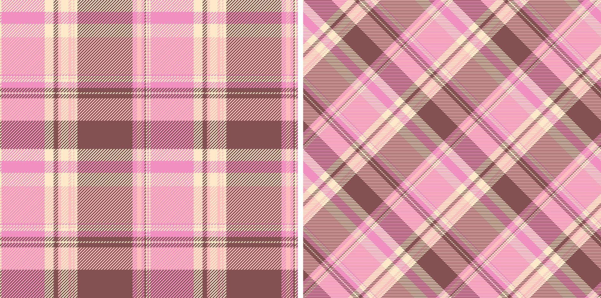 Texture plaid of pattern seamless background with a textile check fabric tartan. Set in skin colors. Valentine day celebration ideas. vector