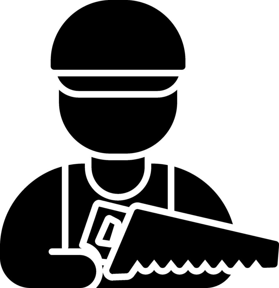 Carpenter Glyph Icon vector