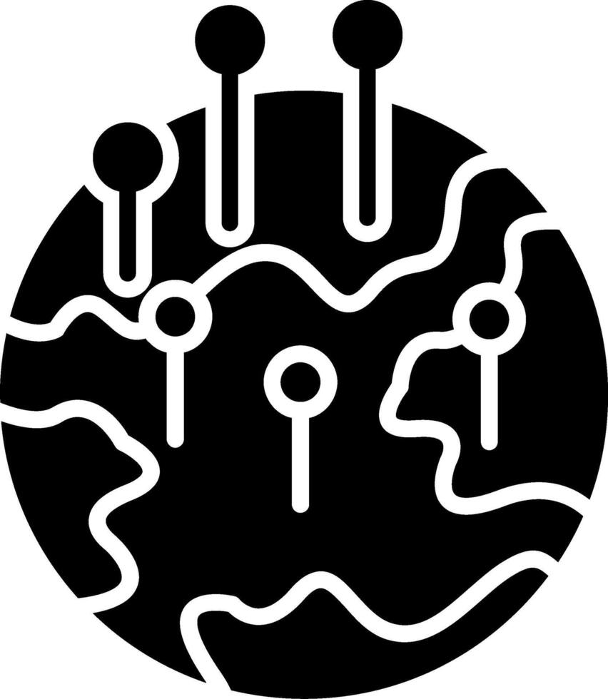 Emerging Markets Glyph Icon vector