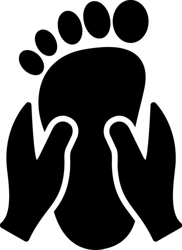 Foot Massage Glyph Icon vector