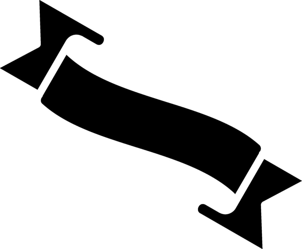 Folded Ribbon Glyph Icon vector