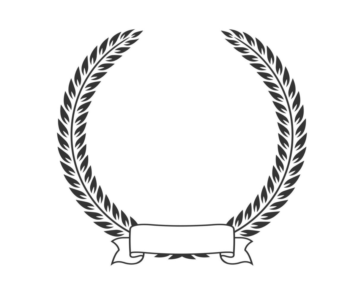 Coat of arms template for logo. Branches and ribbon. illustration vector