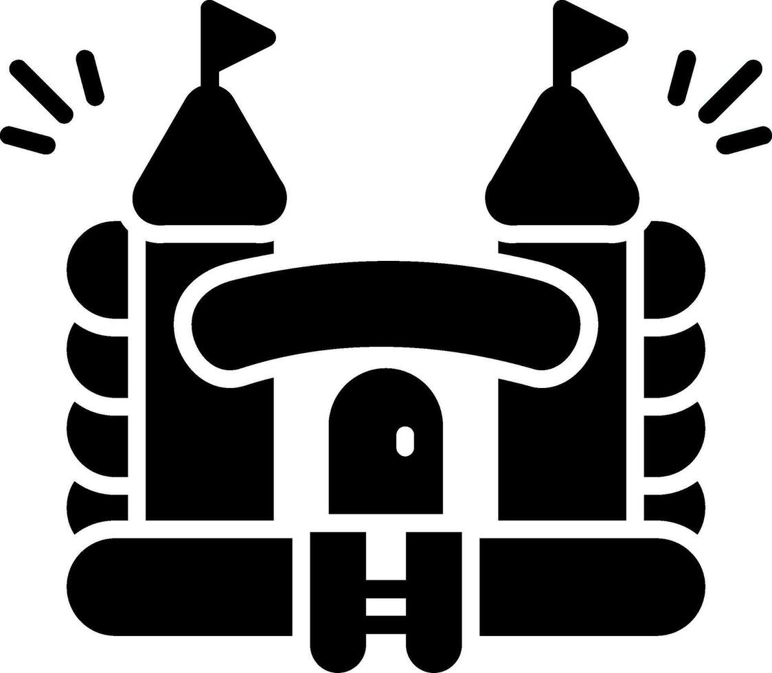 Inflatable Castle Glyph Icon vector