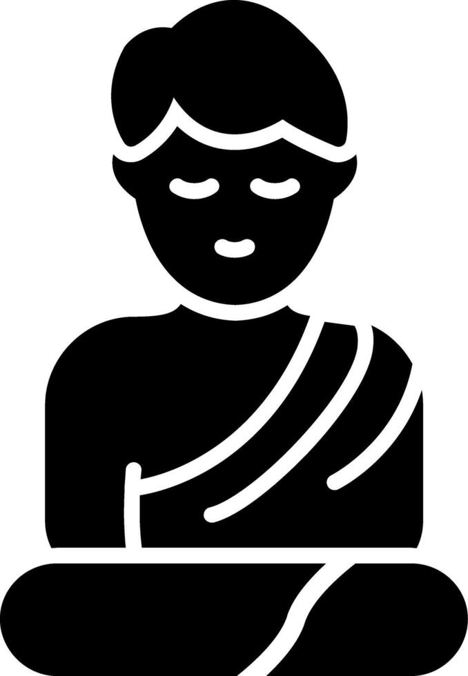 Monk Glyph Icon vector