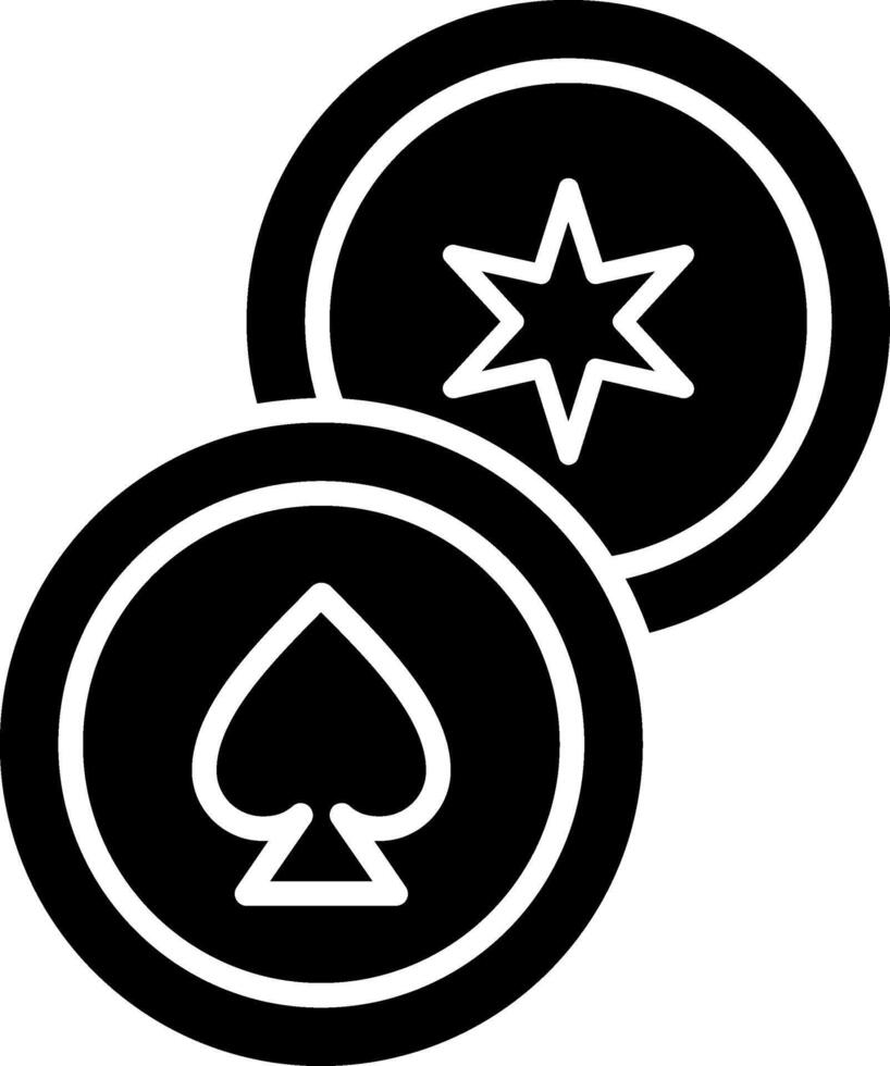 Poker Chips Glyph Icon vector