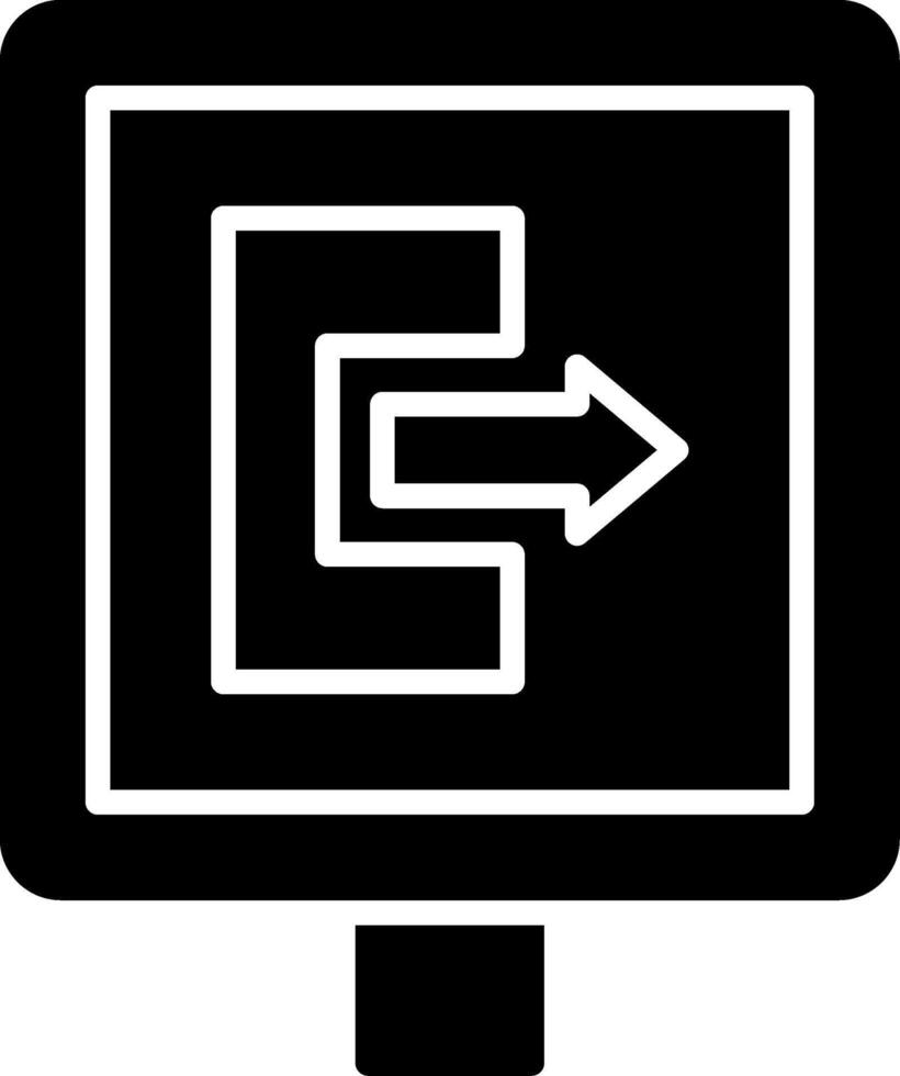 Exit Door Glyph Icon vector