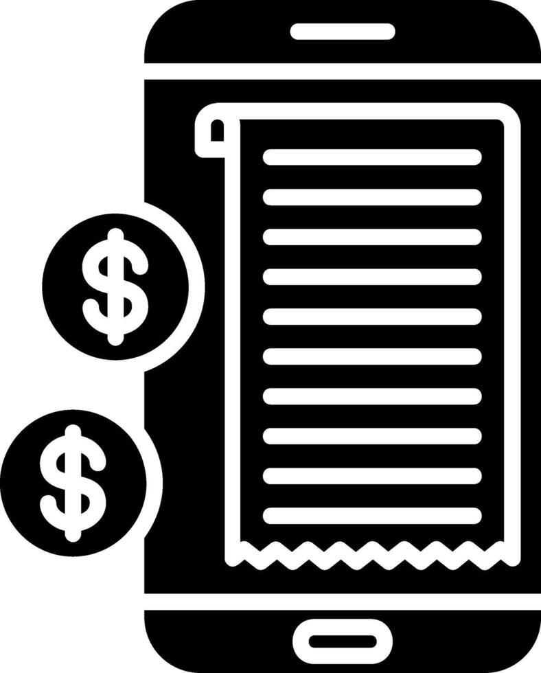Receipt Glyph Icon vector
