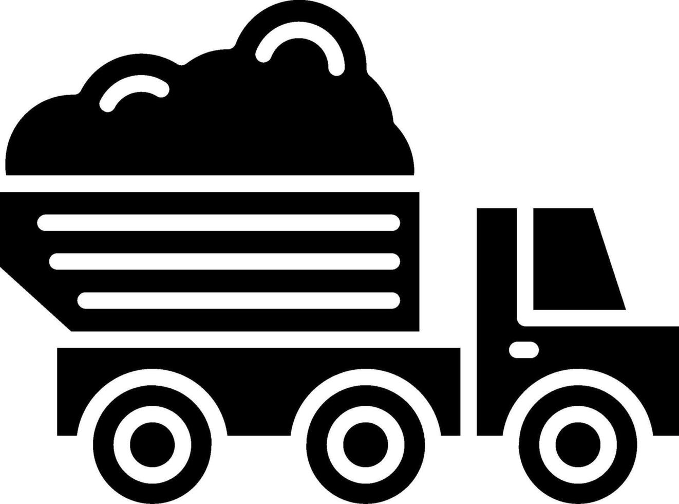 Dump Truck Glyph Icon vector