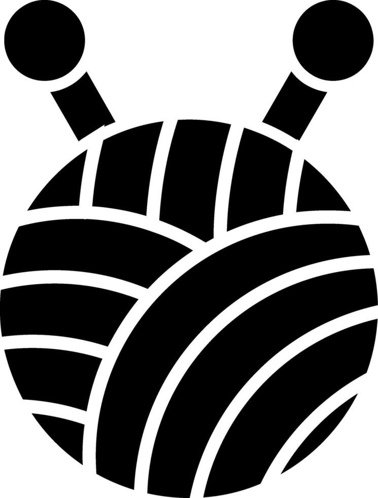 Wool Ball Glyph Icon vector