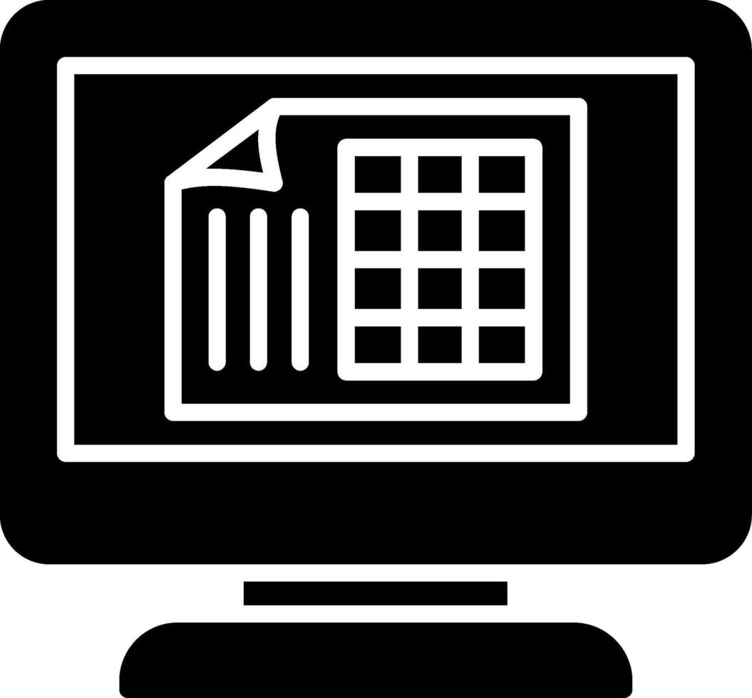 Excel Glyph Icon vector