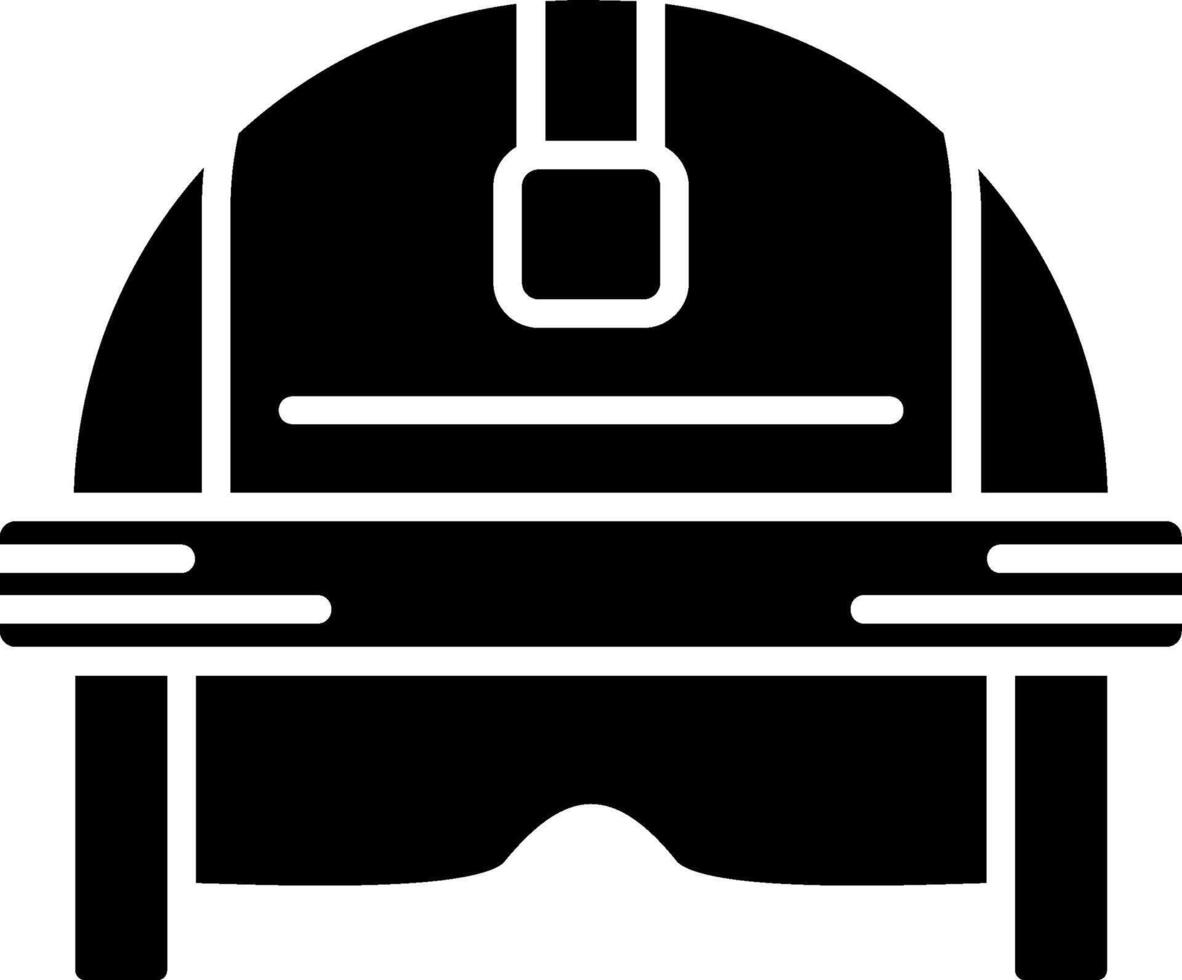 Firefighter Helmet Glyph Icon vector