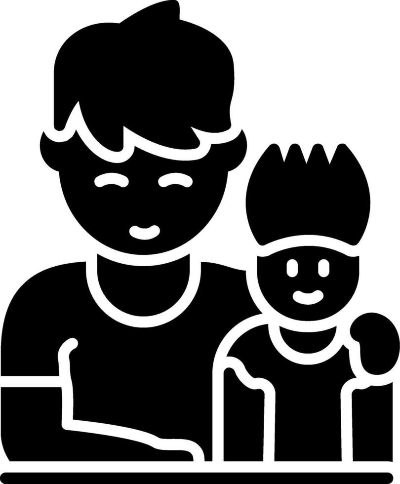 Father and Son Glyph Icon vector