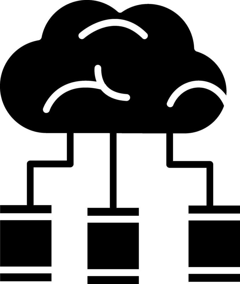 Cloud Service Glyph Icon vector