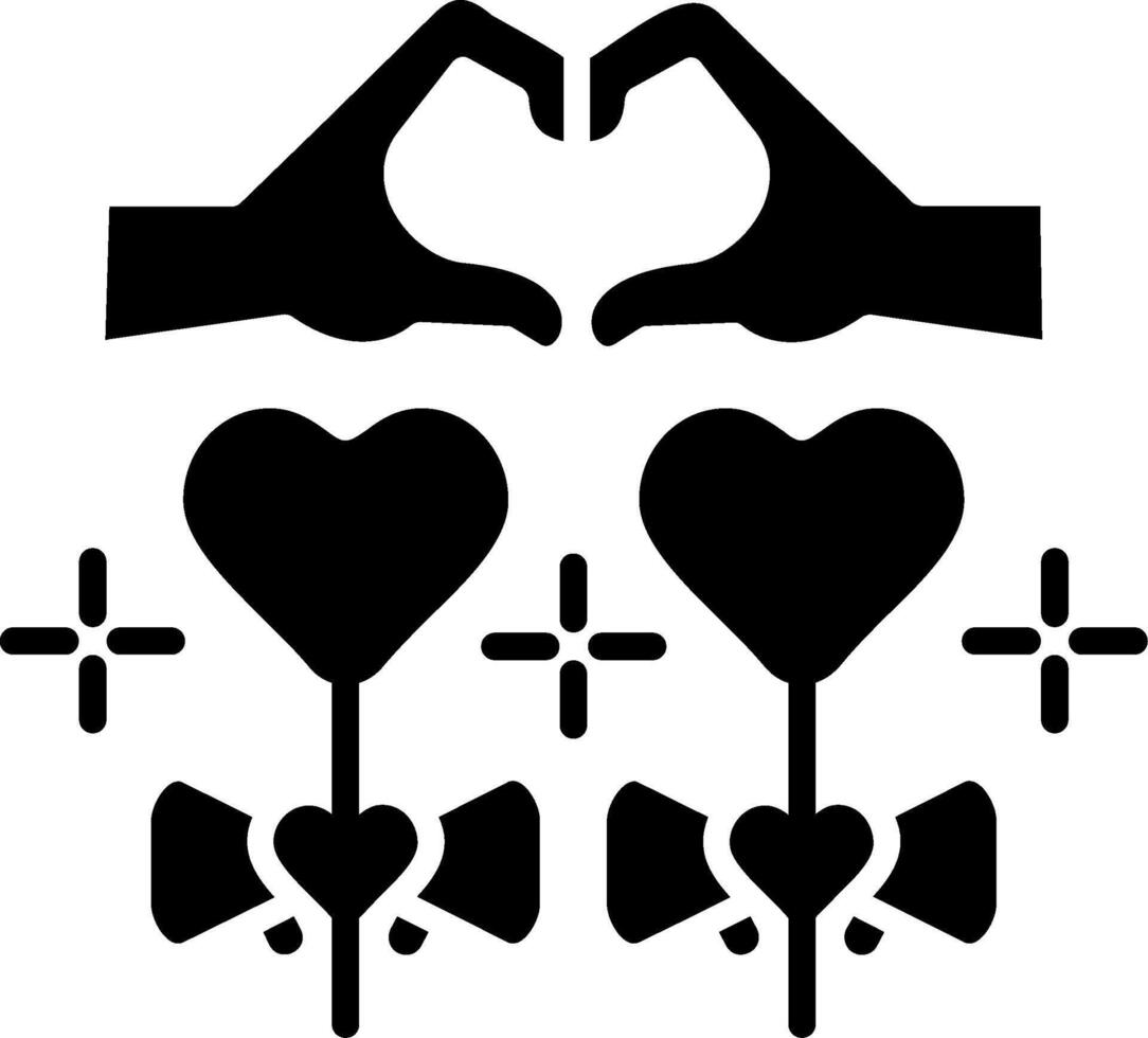 Happy Valentines Glyph Icon vector