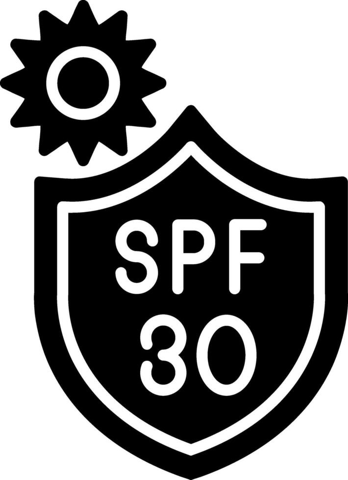 Spf 30 Glyph Icon vector