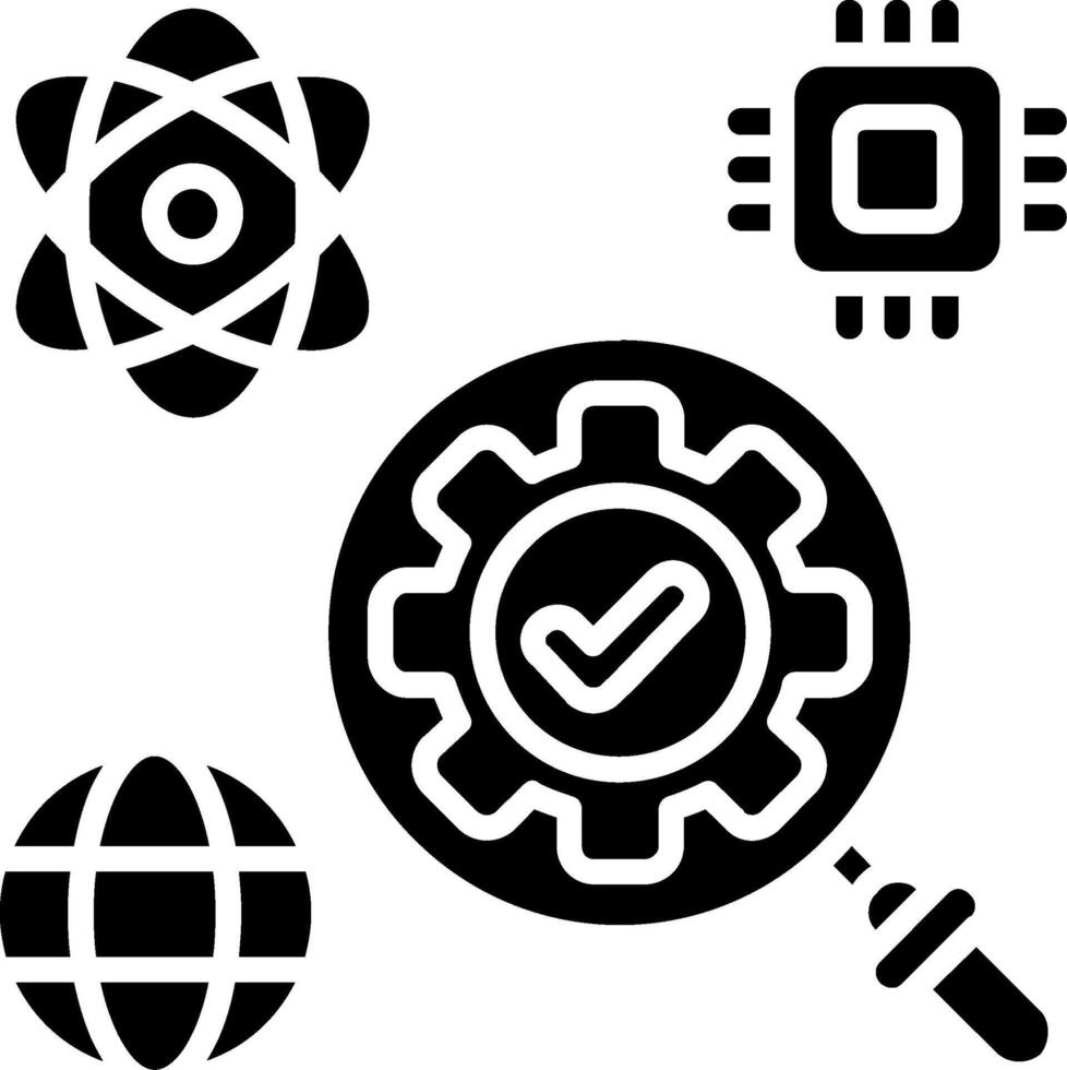 AI Setting Glyph Icon vector