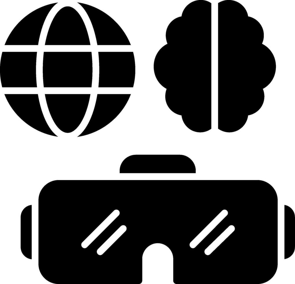 Virtual Reality Glyph Icon vector