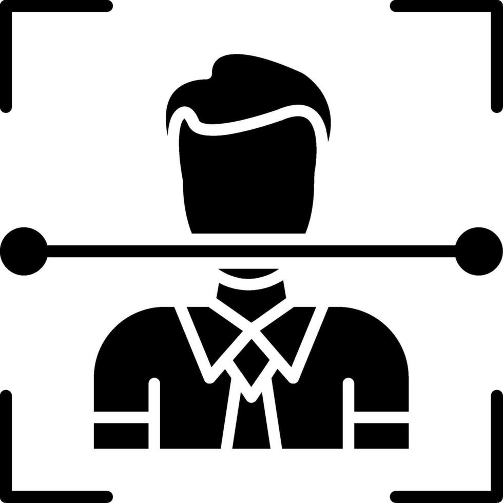 Facial Recognition Glyph Icon vector