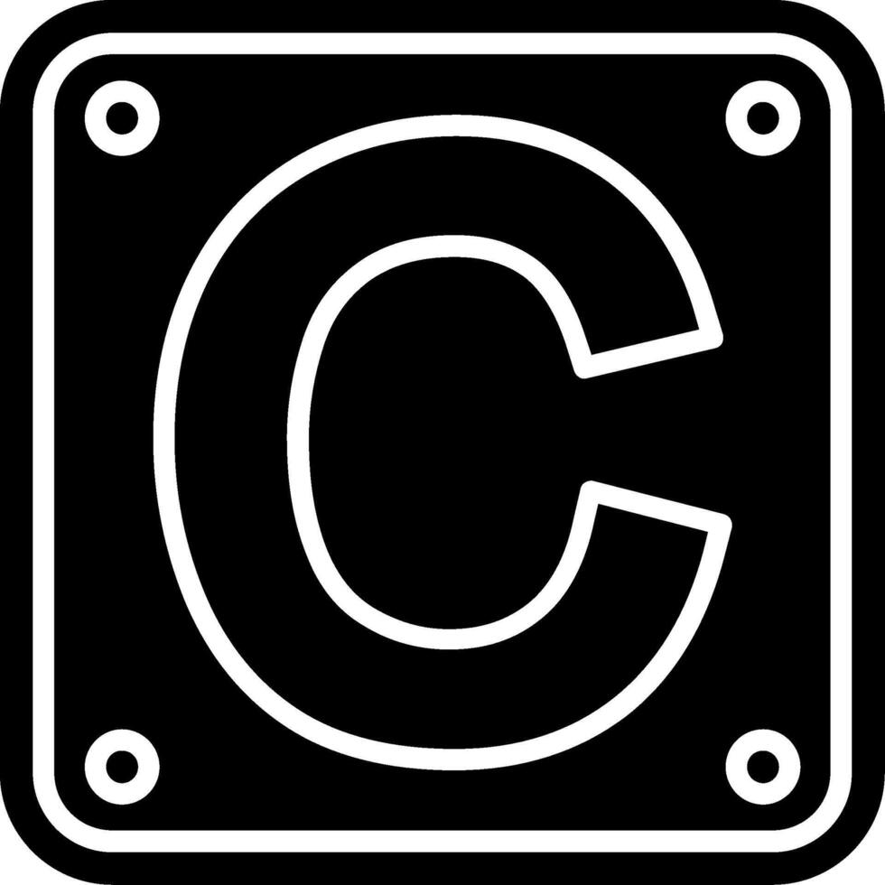 Letter C Glyph Icon vector