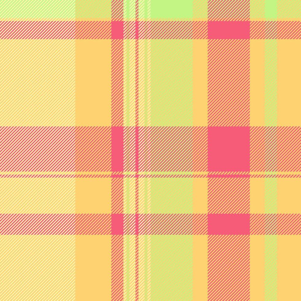Skirt textile background texture, postcard fabric check . Ornament plaid tartan pattern seamless in amber and red colors. vector
