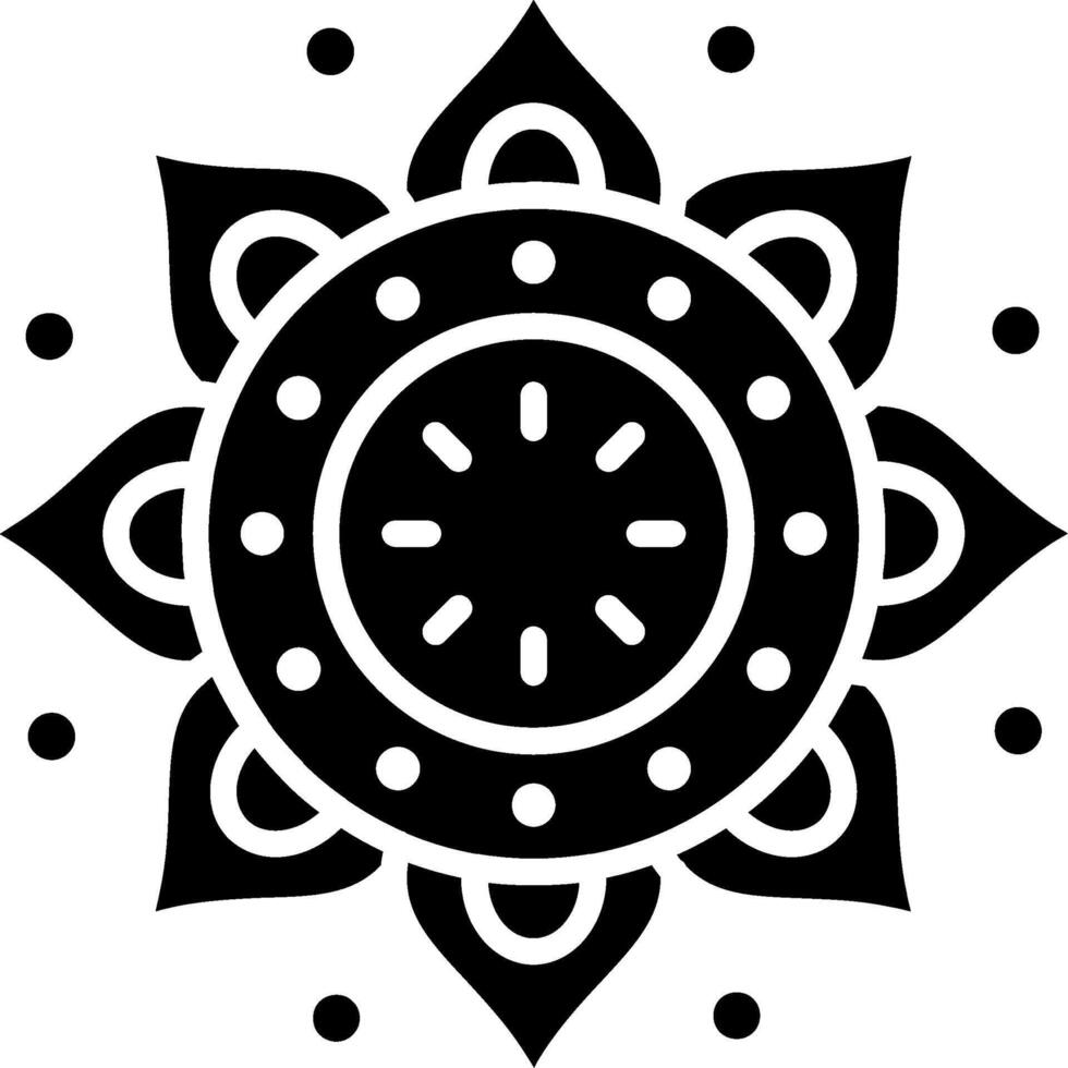 Mandala Glyph Icon vector