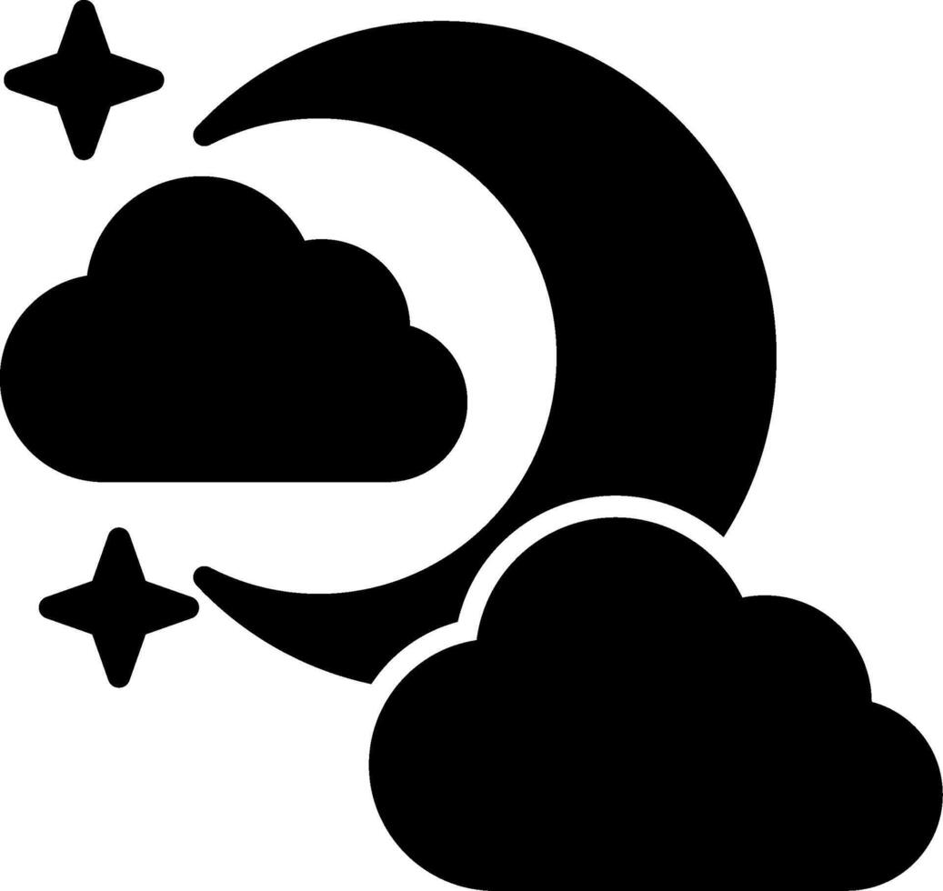 Night Glyph Icon vector