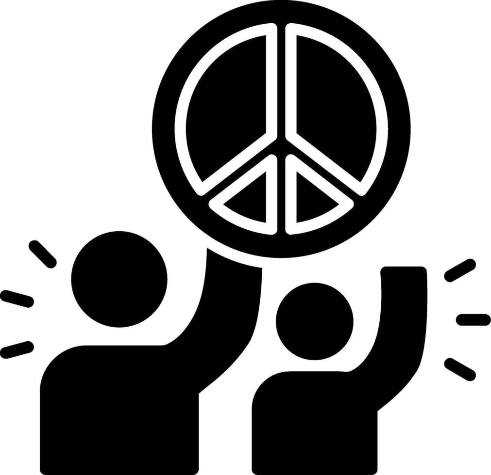 Peace Sign Glyph Icon vector