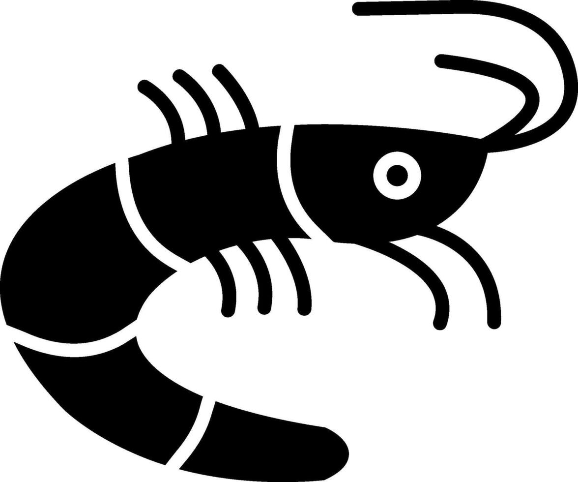 Shrimp Glyph Icon vector