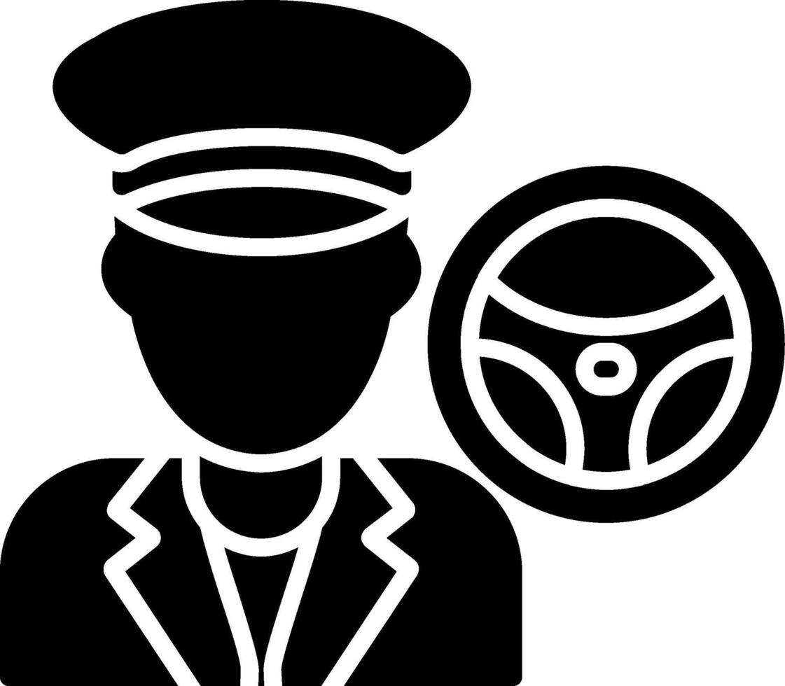 Taxi Driver Glyph Icon vector
