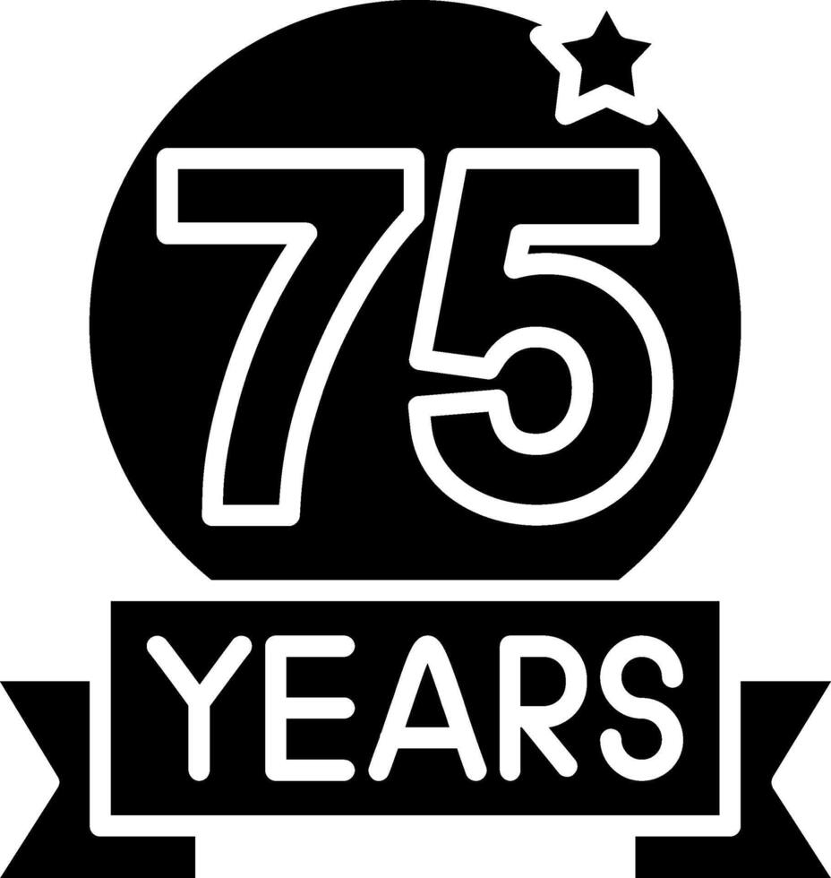 75 Anniversary Glyph Icon vector