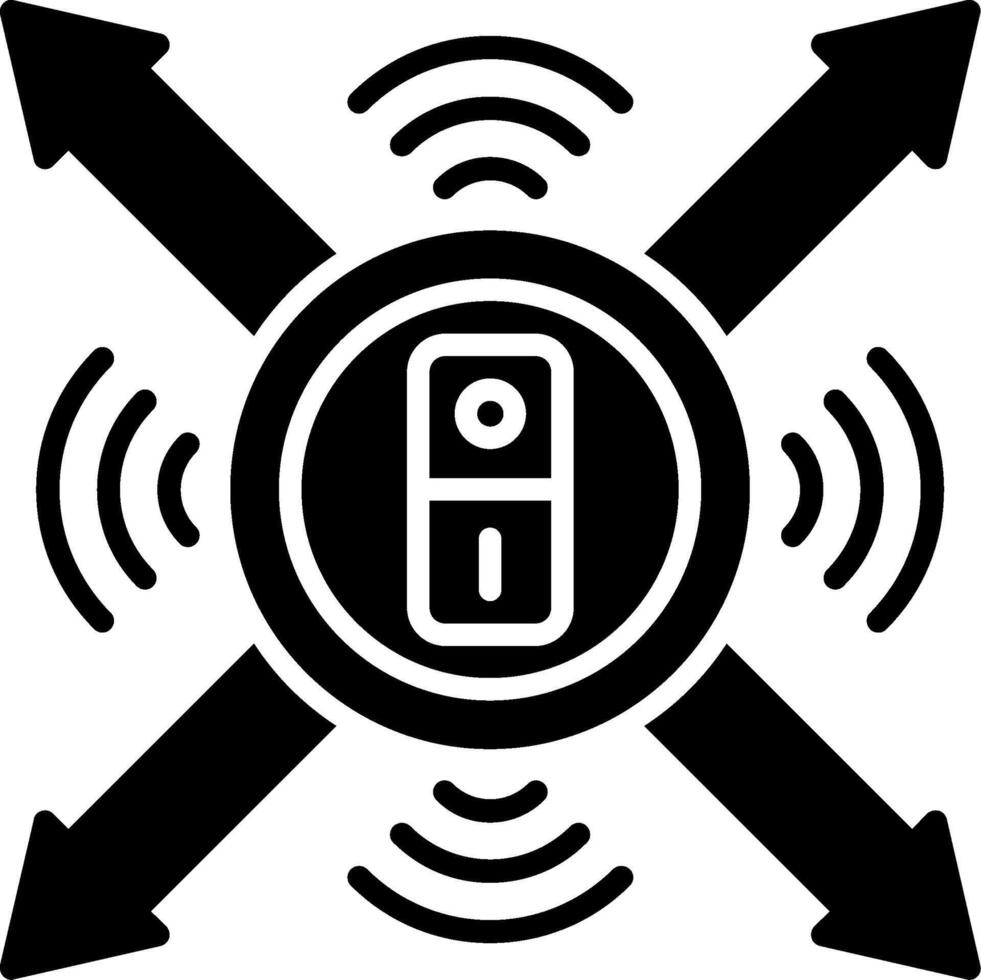 Accelerometer Sensor Glyph Icon vector