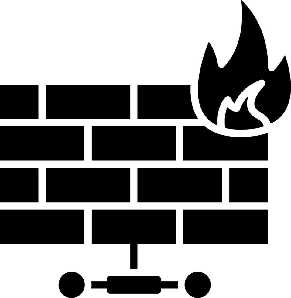 Firewall Glyph Icon vector