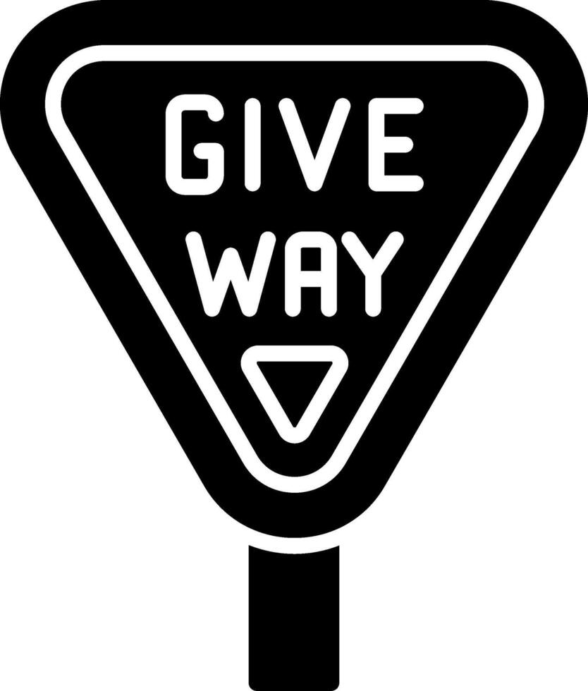 Give Way Glyph Icon vector
