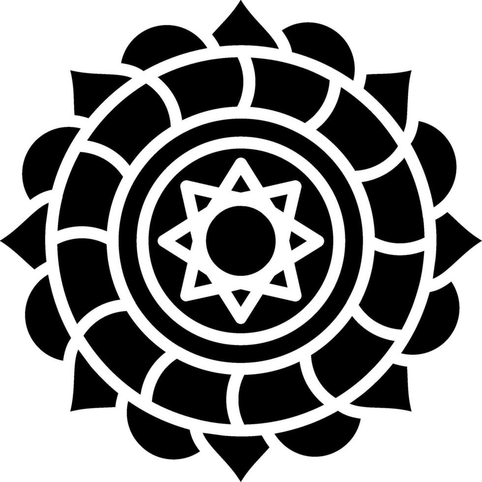 Mandala Glyph Icon vector