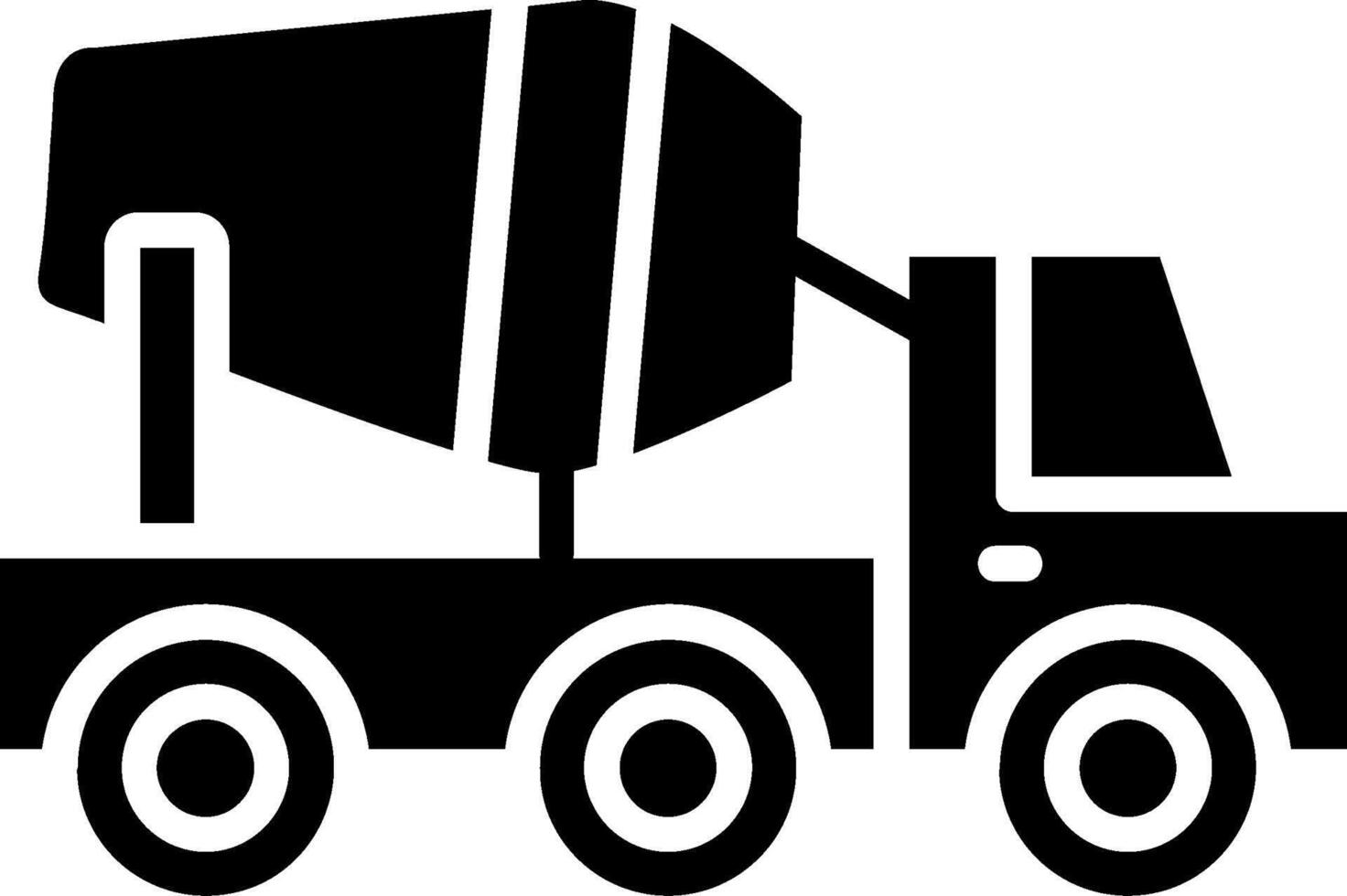 Mixer Truck Glyph Icon vector