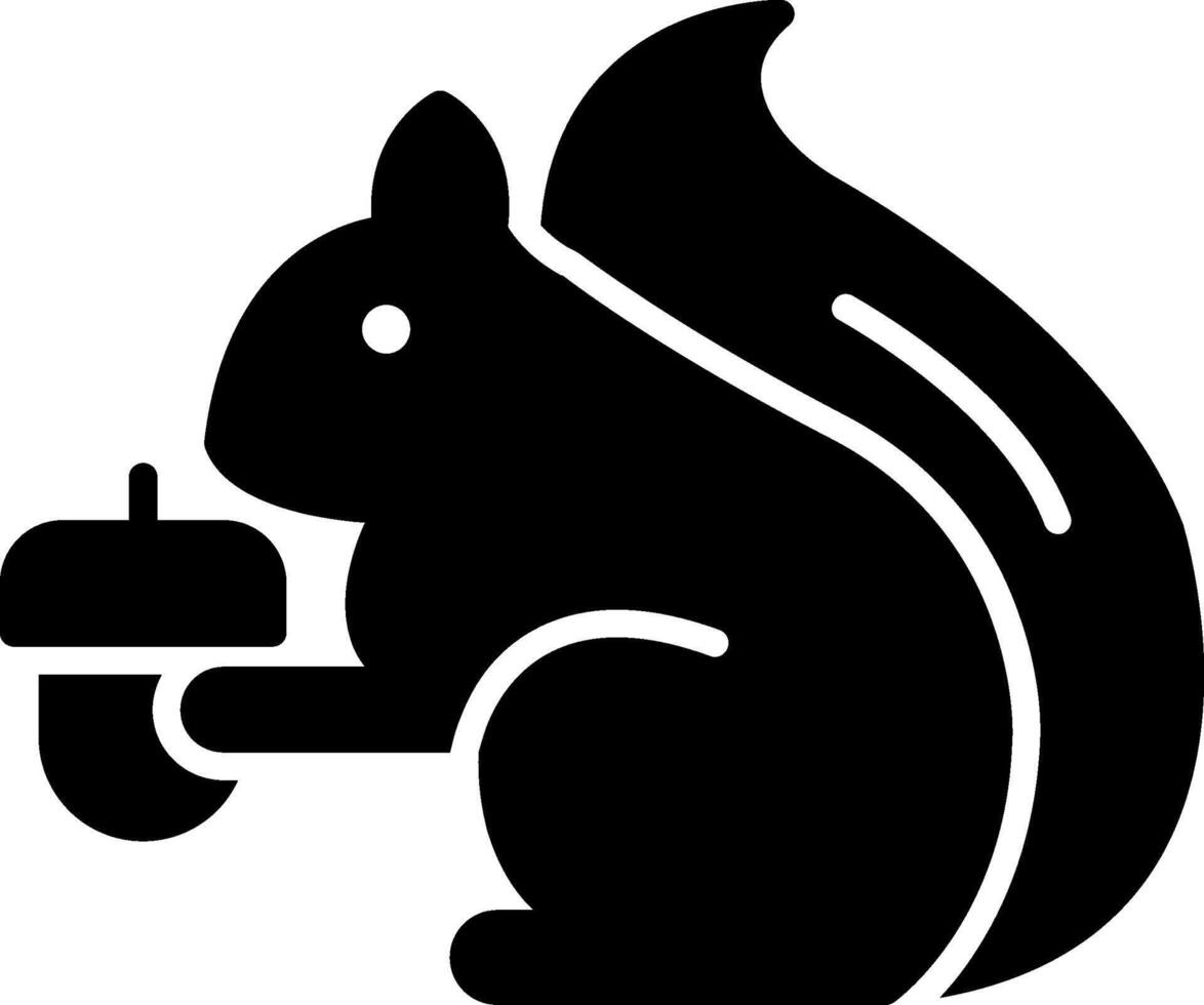 Squirrel Glyph Icon vector