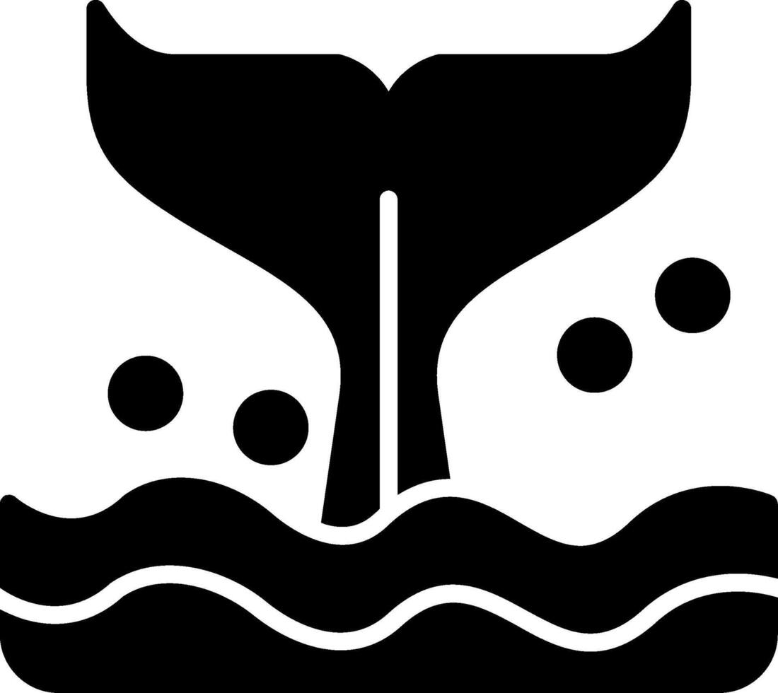 Whale Glyph Icon vector