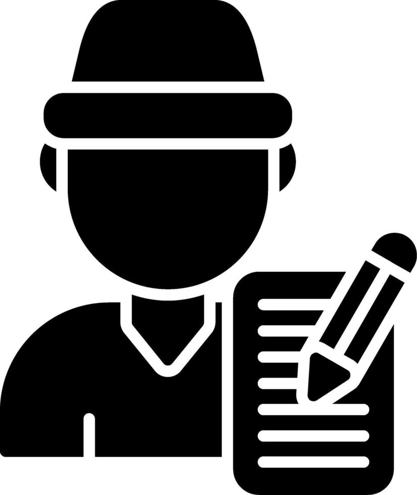 Writer Glyph Icon vector