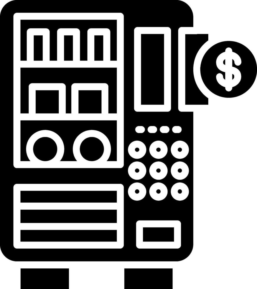 Vending Machine Glyph Icon vector