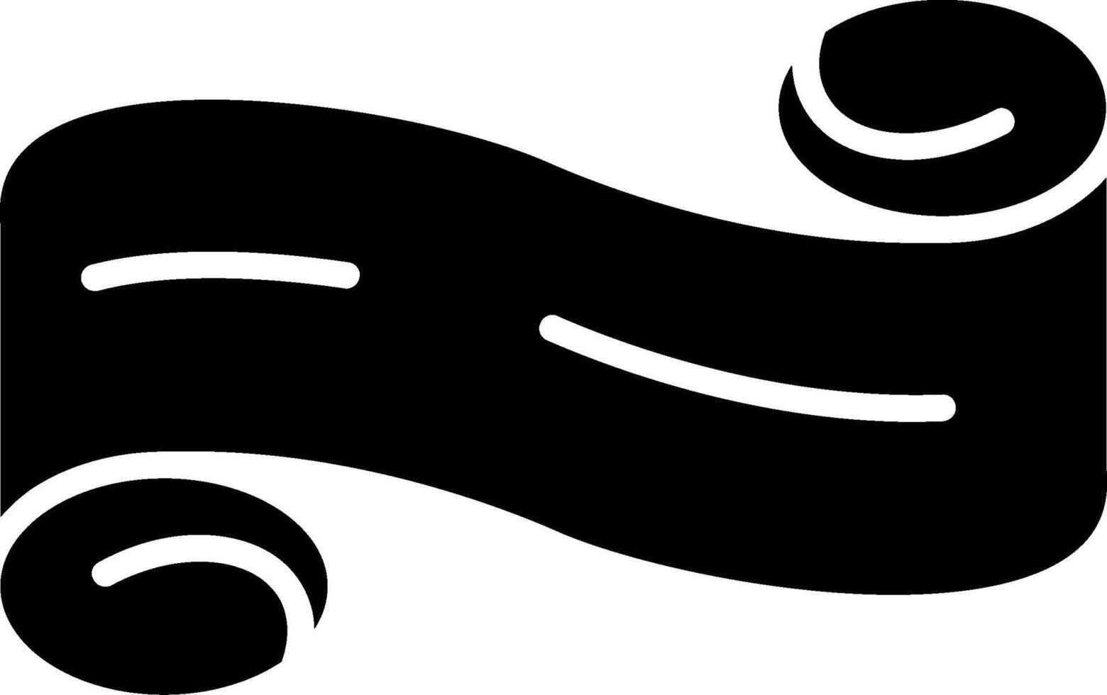 Folded Ribbon Glyph Icon vector