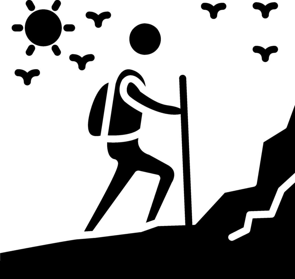 Hike Glyph Icon vector