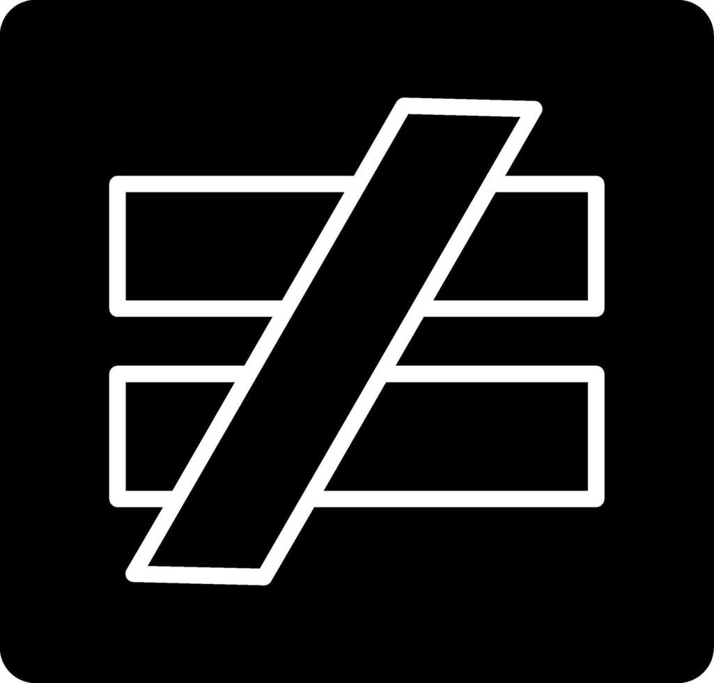 Not Equal Glyph Icon vector